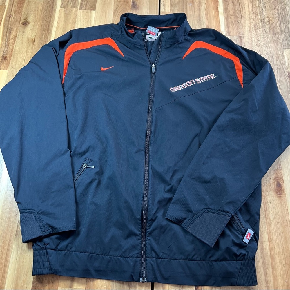 Nike Oregon State Beavers Jacket Medium Black Orange Full Zip